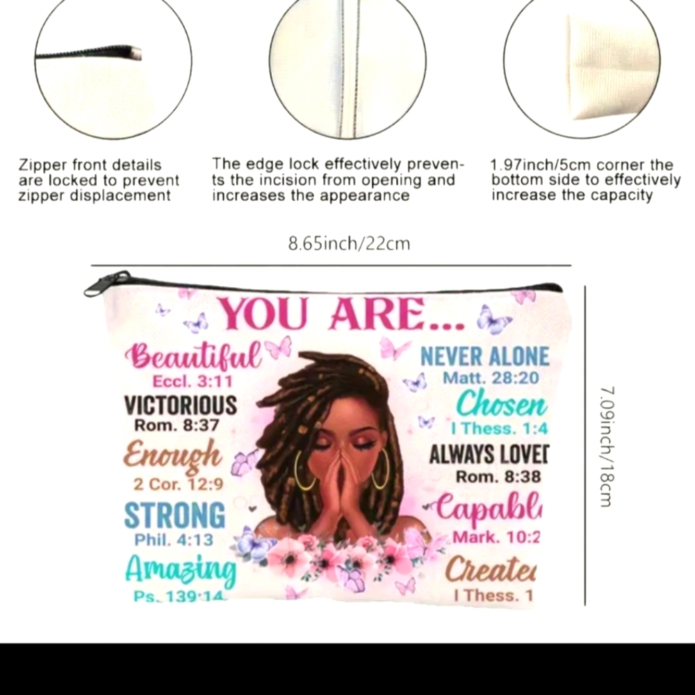 Beautiful You Are Pattern Make-up and Toilet Bag